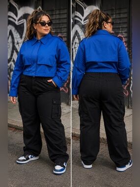 Sammy B for Target XXL blue cropped jacket